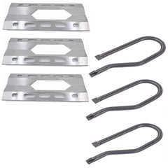 Htanch front view of three-pack burners and heat plates showing complete set and durability
