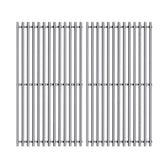 Htanch front view of both stainless steel grates showing full coverage and fit benefit