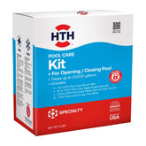 HTH pool care kit front packaging showing full kit and benefits
