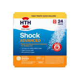 HTH shock advanced front pack shows clear product branding and easy storage benefit