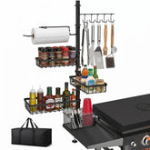 HTONG Innovation front view of griddle caddy keeping tools organized