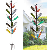 HUAGHEE front view of bottle tree showing tall garden focal point benefit