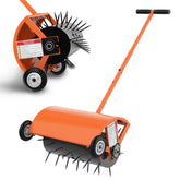 Hubiiett front view showing aerator frame and 24-inch drum for efficient coverage