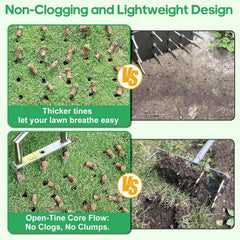 hugeneroy comfort-grip handle view reducing hand fatigue for easier lawn aeration