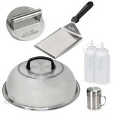 HULISEN kit front packaging showing all stainless tools and bottles for durable grilling