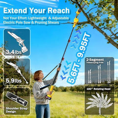 HUOJYDOWDL adjustable cutting head at angle demonstrating versatile pruning positions