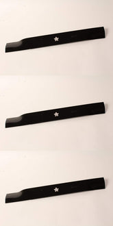Husqvarna three-pack blades front view showing fit and OEM finish for reliable replacement