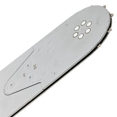 Husqvarna guide bar installed on chainsaw demonstrating proper fit and performance