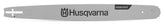 Husqvarna 24-inch X-Force guide bar front view showing full length and mounting benefits