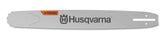 Husqvarna X-Tough 20 inch bar front profile showing durable construction and fit