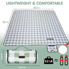 HX&OD folded compact blanket being carried for travel convenience
