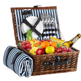 HYBDAMAI front view of wicker hamper showing classic style and full set convenience