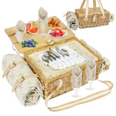 HYBDAMAI front view wicker basket showing organized storage and easy transport