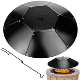 Hydream front view of 28-inch fire pit lid showing full coverage and protection