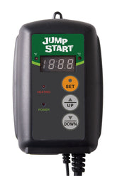Hydrofarm JumpStart front view showing digital display and control buttons for easy temperature setup