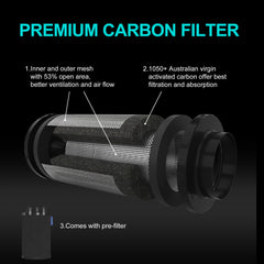HYDROWE close-up of cloth pre-filter highlighting dust protection and longer carbon life