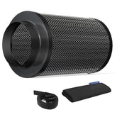 HYDROWE front view of 4-inch carbon filter showing solid housing and flange for reliable ventilation
