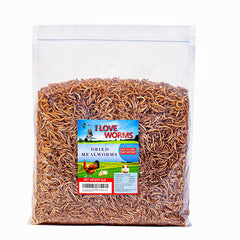 I LOVE WORMS front packaging 5lb showing product and resealable closure for convenience