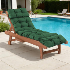 IASEAHK front view forest green chaise cushion showing full size and color durability