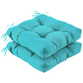 IASEAHK teal cushions front view showing vibrant color and neat seams for curb appeal