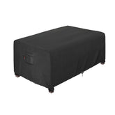 iBirdie front view of covered fire pit showing full protection