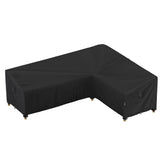 iBirdie front view of L-shaped cover protecting a large outdoor sectional