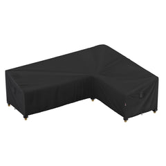 iBirdie front view of L-shaped cover protecting a large outdoor sectional