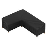 iBirdie front view of full 90x120 inch cover protecting L-shaped sofa for all-weather protection