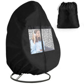 i COVER front view of full cover protecting egg chair with visibility benefit