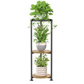 iDavosic.ly front view of assembled 3-tier stand showing space saving benefit