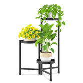 iDavosic.ly front view of 3-tier plant stand showing compact storage benefit
