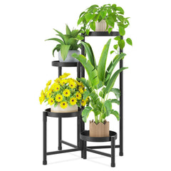 iDavosic.ly front view of 4-tier stand showing organized plant display and space savings