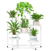iDavosic.ly plant stand front view showing six tiers and clean white finish, enhances organization
