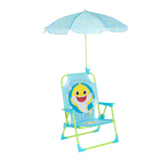 Idea Nuova front view showing Baby Shark chair and umbrella, playful seating for kids
