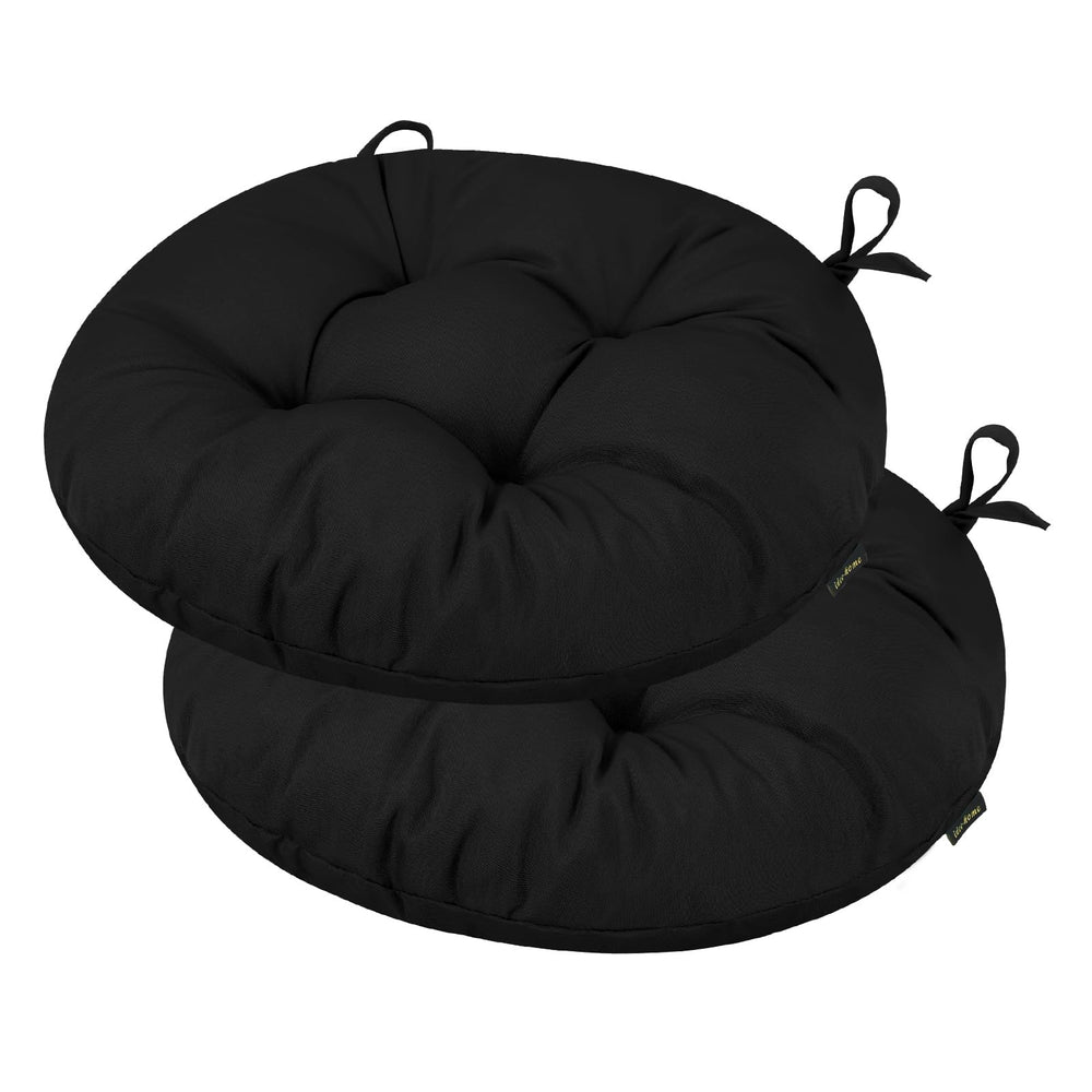 idee-home front view showing two round bistro cushions and packaging, adds curb appeal