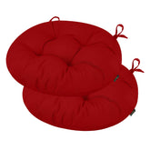 idee-home front view of round bistro cushions showing neat finish and comfort