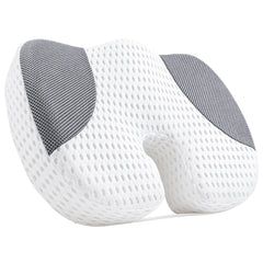Idle Hippo booster seat front view showing ergonomic U-shape and height benefit