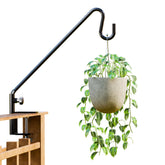 IDZO front view of 18-inch deck hook showing matte black finish and elegant shape, durable mounting
