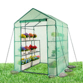IDZO front overview showing full greenhouse and organized plant benefit