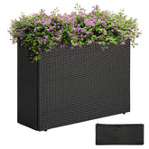 IDZO front view of black rectangular planter showing sleek profile and durable design