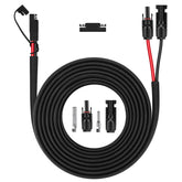 iGreely front view of 20ft SAE solar extension cable showing connectors and length for reliable power
