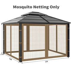 Iheqard netting hung over frame showing easy installation and tidy fit