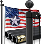 IIOPE 25FT flag pole front view showing full height and elegant display benefit