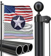 IIOPE full-height 20ft flagpole front view showing sturdy profile and clear placement benefit