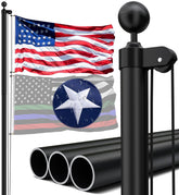 IIOPE flag pole installed front view showing sturdy display and curb appeal