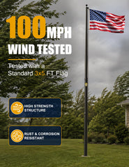 IIOPE flagpole installed in front yard demonstrating curb appeal and stability