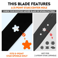 ILONPA close-up of toothed blade profile improving mulching performance