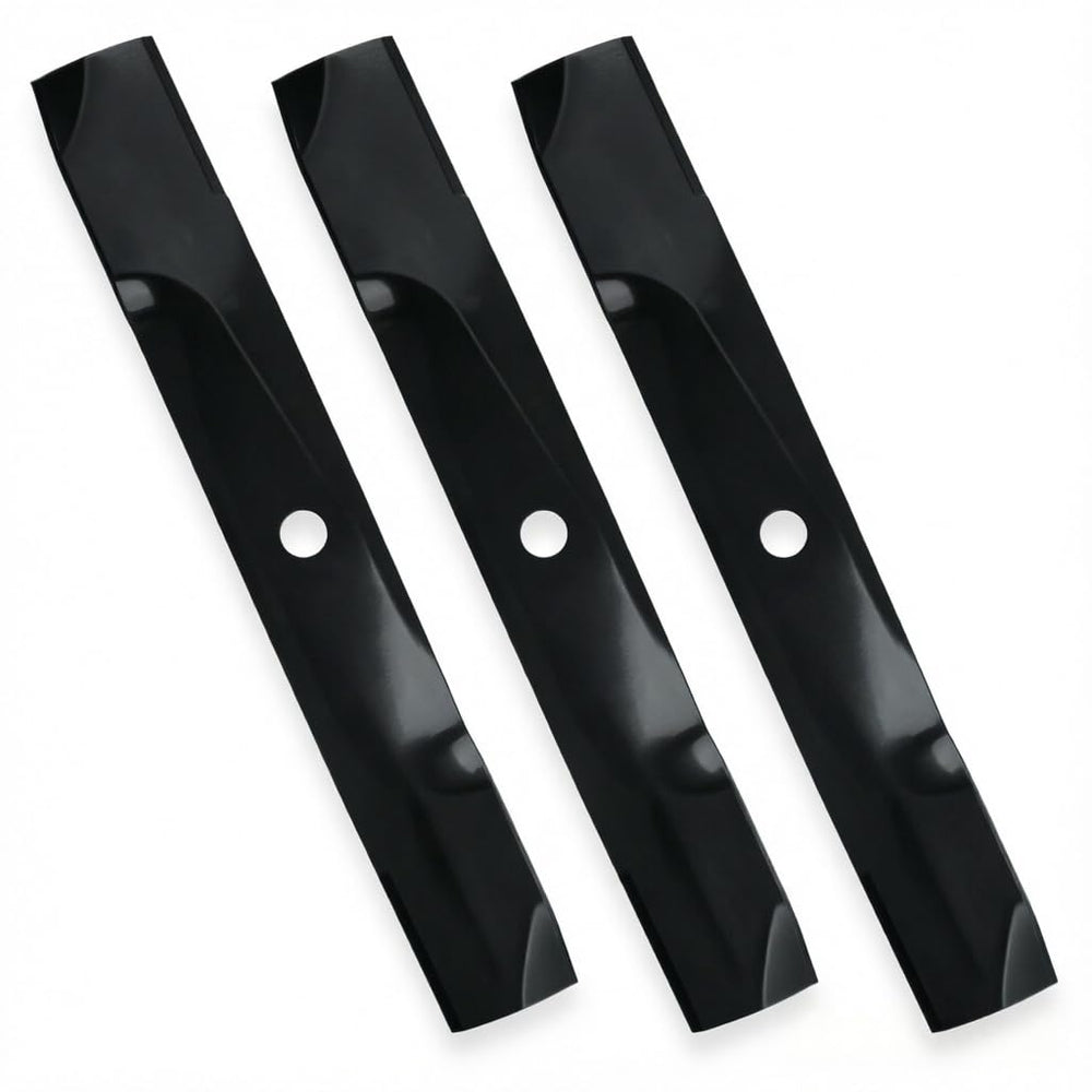 ILONPA front view of 54-inch blade set showing fit for John Deere benefiting quick replacement