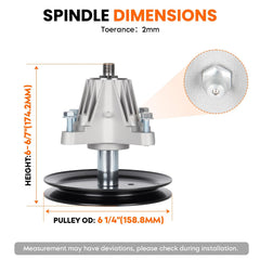 ILONPA side profile of spindle highlighting mounting flanges and stable fit
