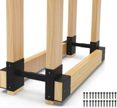 Artibear 2x4 Firewood Rack Bracket Kit - Adjustable 3-Depth Steel Supports, Rust-Resistant Pair, Raises Wood 4in